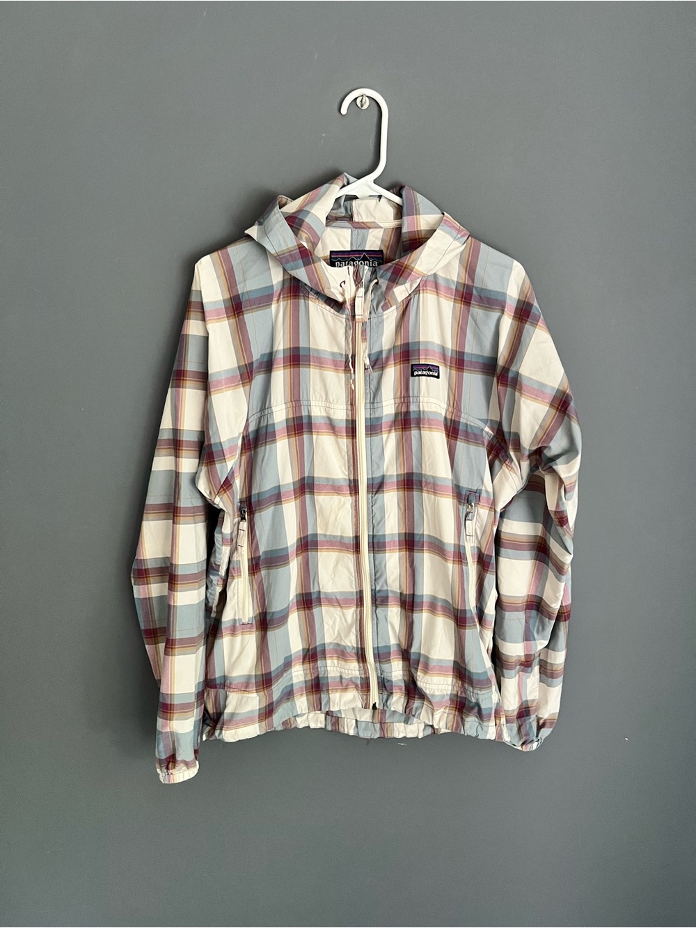 Patagonia Hooded Jacket First Sun Mens M Lightweight Plaid Check Jacket Rare